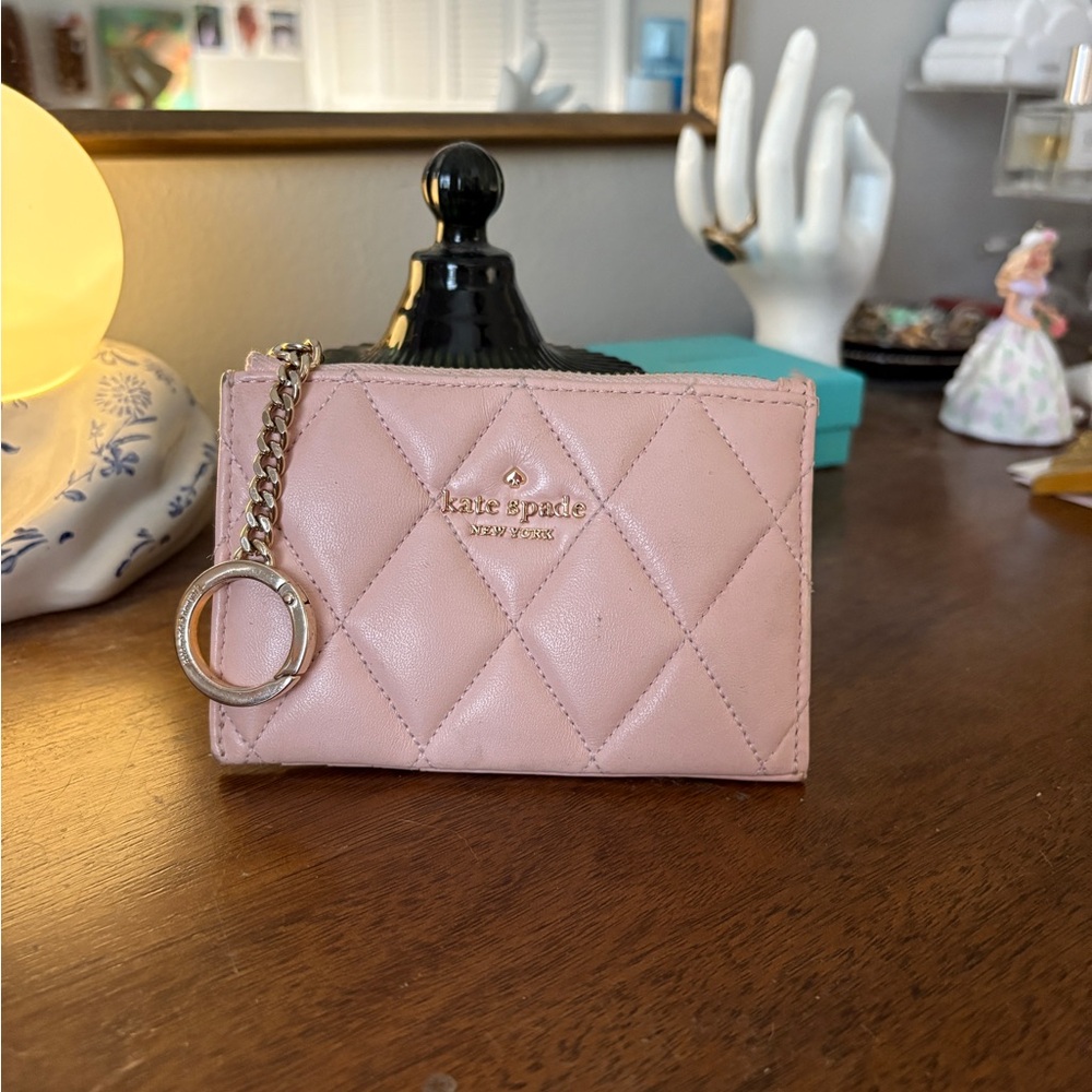 Kate Spade Blush Quilted Card Wallet